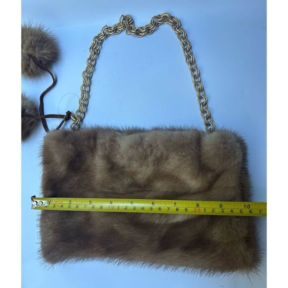 Vintage Ella Gray Collection Natural Mink Fur Shoulder Bag - Picture 7 of 9